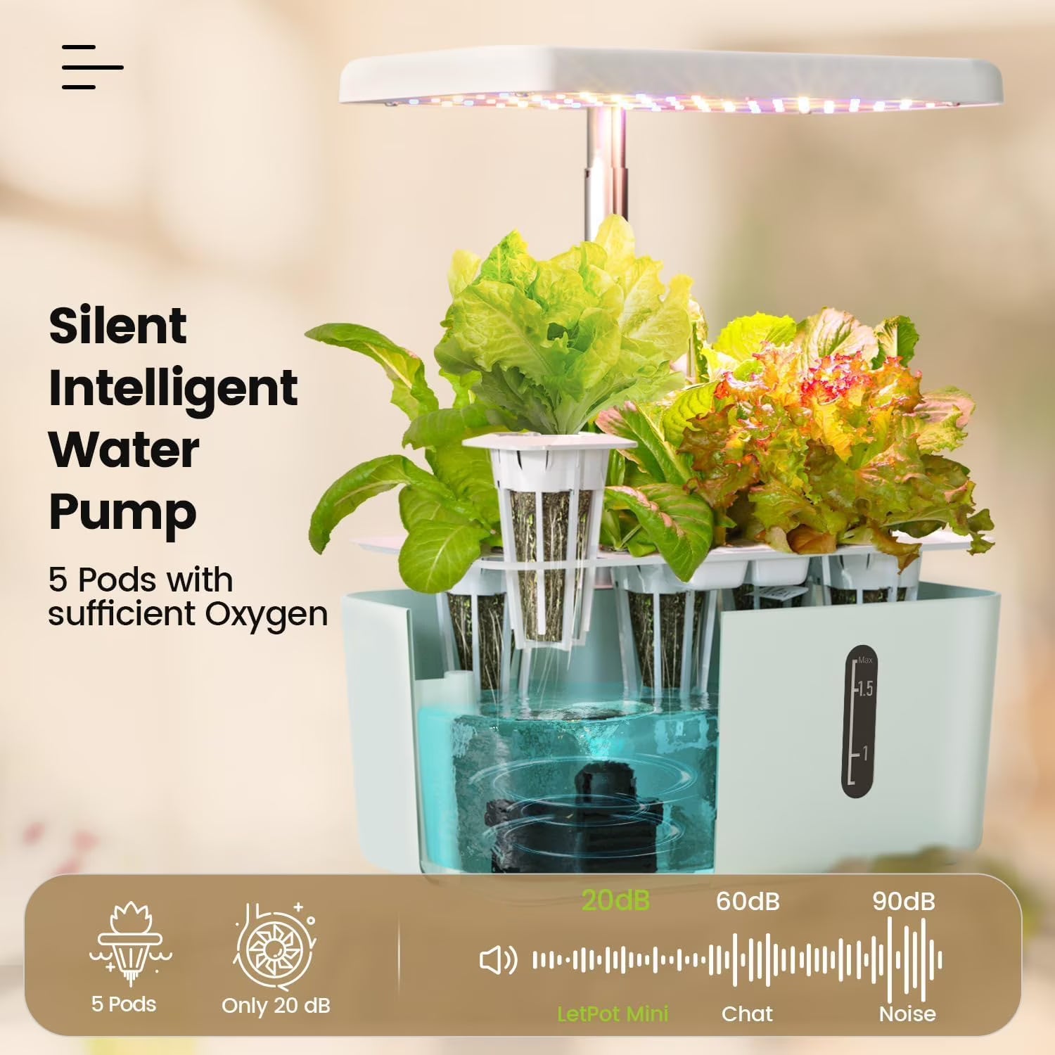 LetPot MINI 5-Pod Hydroponics System