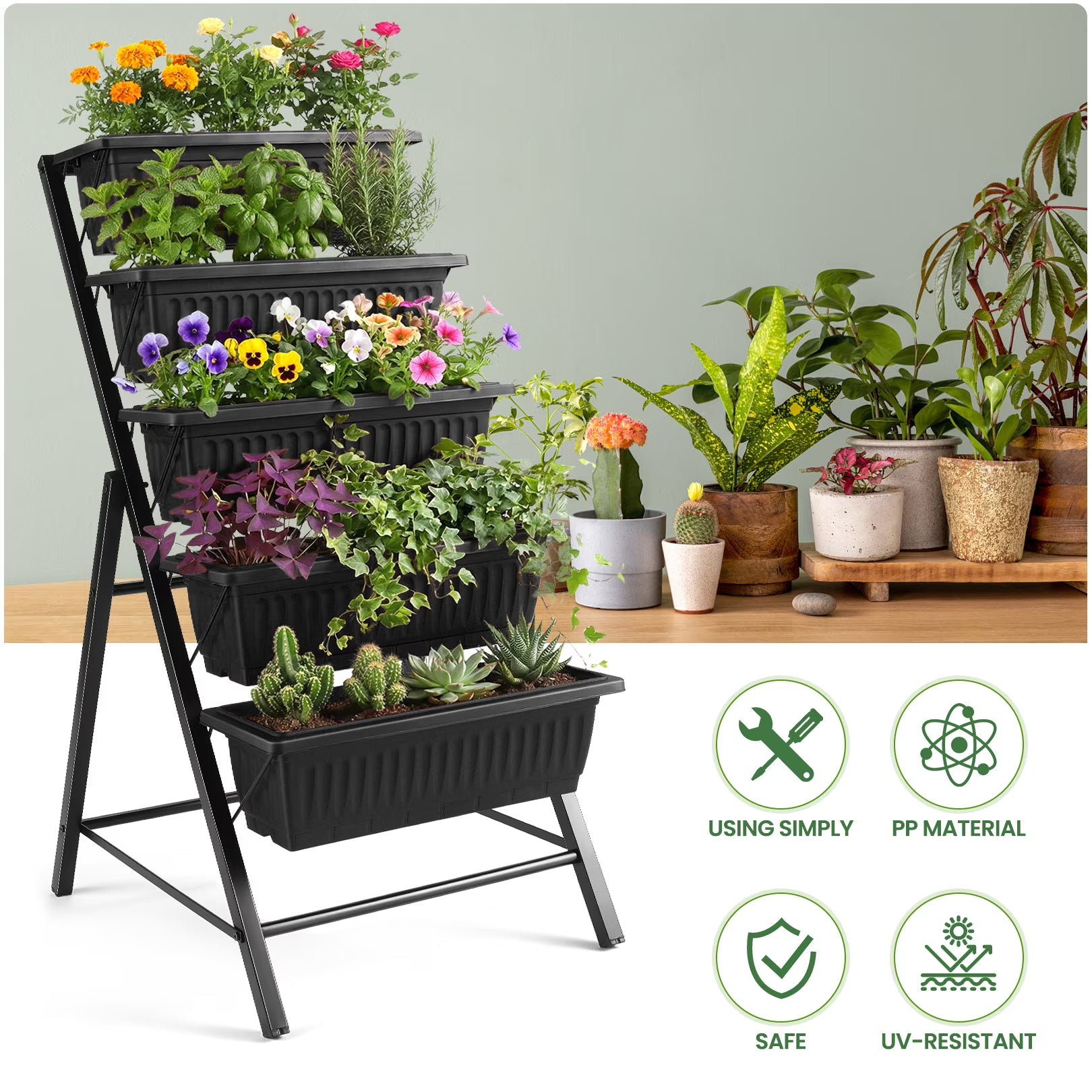 Funcid 5-Tier Vertical Garden Planter