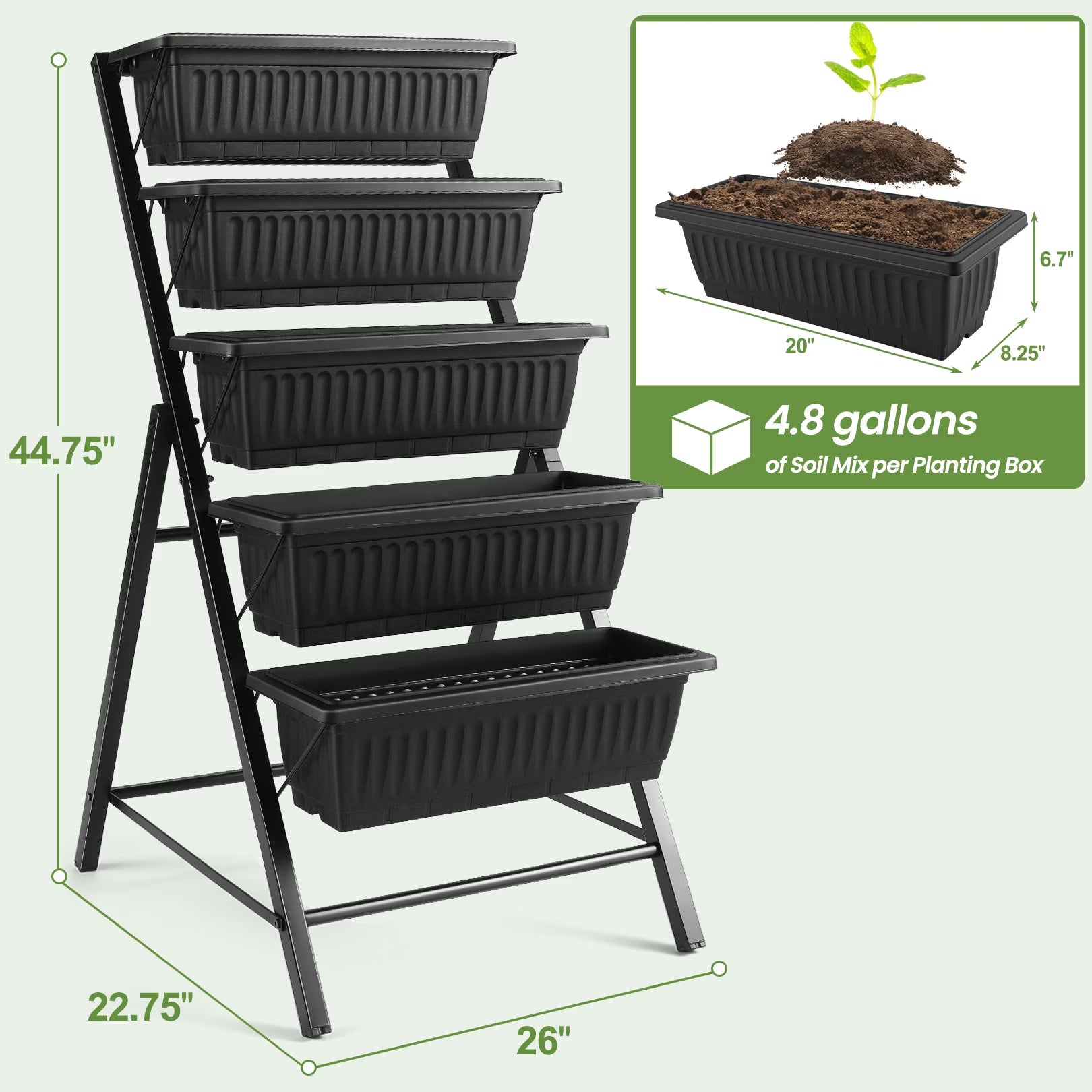 Funcid 5-Tier Vertical Garden Planter