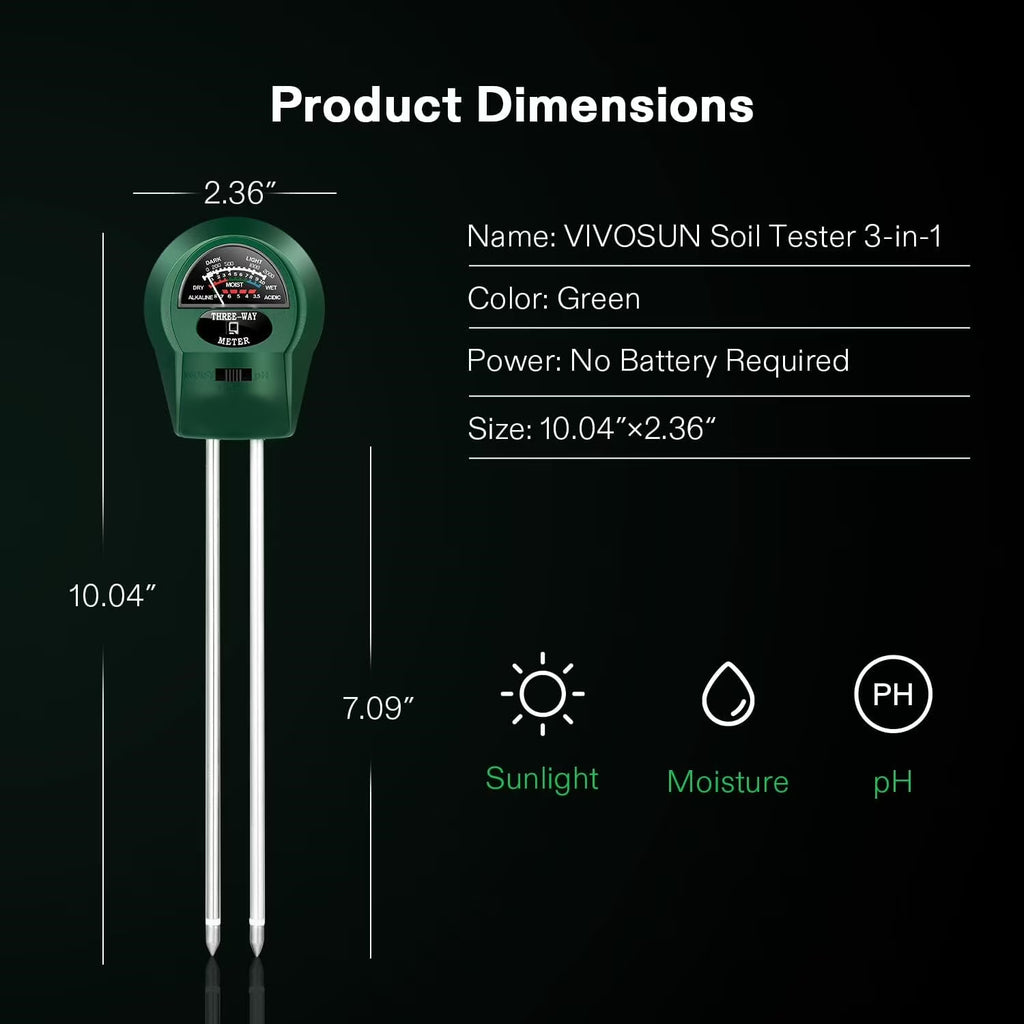 3-in-1 Soil Meter 2 Pack